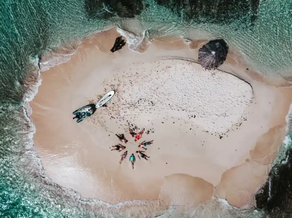 Segeln Crew von oben